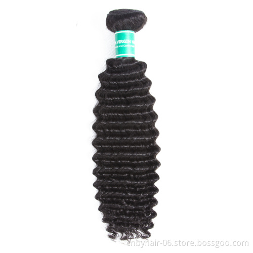 Human Hair Extension Mink Cuticle Aligned Raw Brazilian Virgin Deep Curly Hair Bundles With Frontal Closure